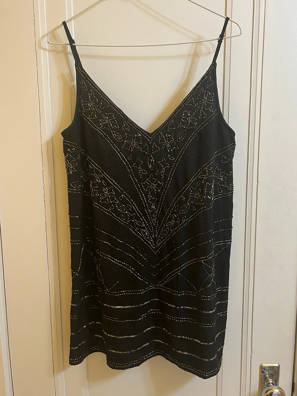 Free People Black Beaded Slip